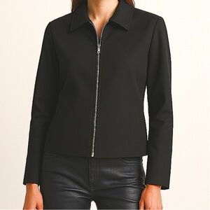 Norton McNaughton Black Zip Jacket Chore Swing Career Coat